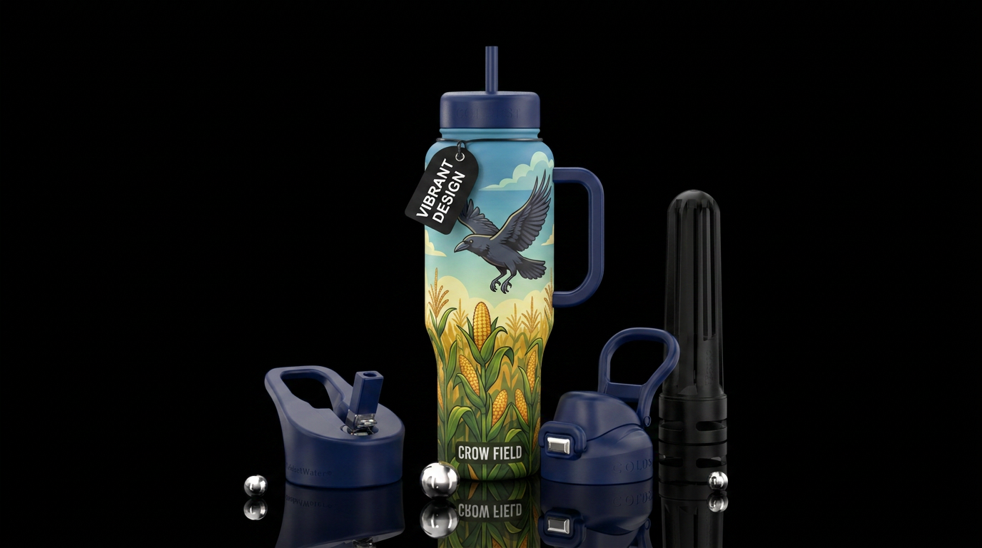 corn crow water bottle design