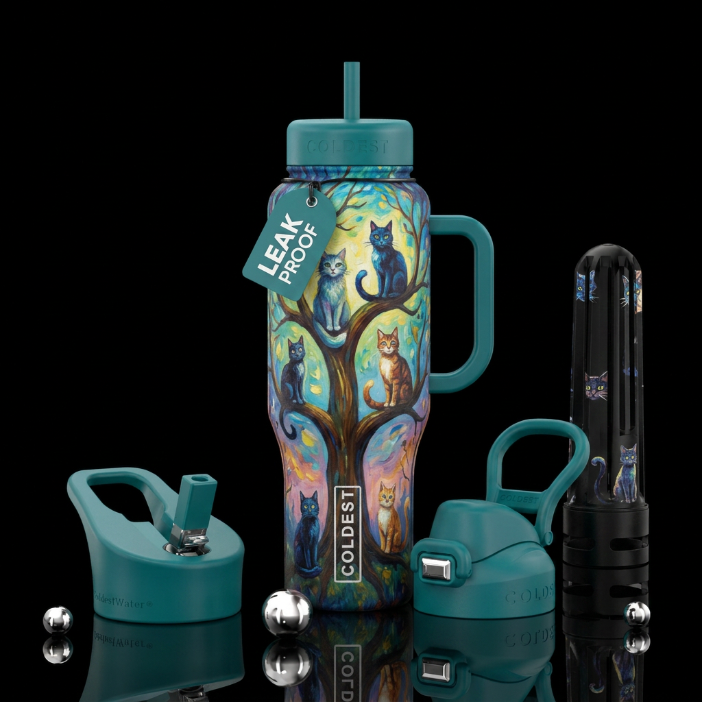 Cat tree water bottle design