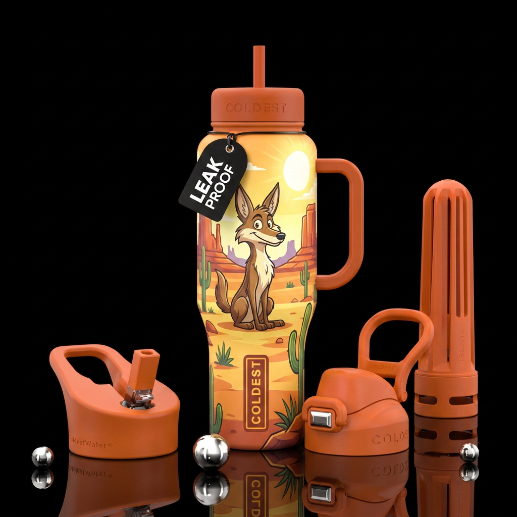 desert coyote water bottle design