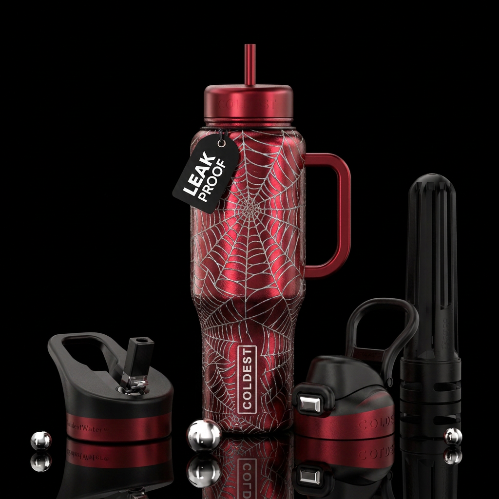 Silver webs water bottle design
