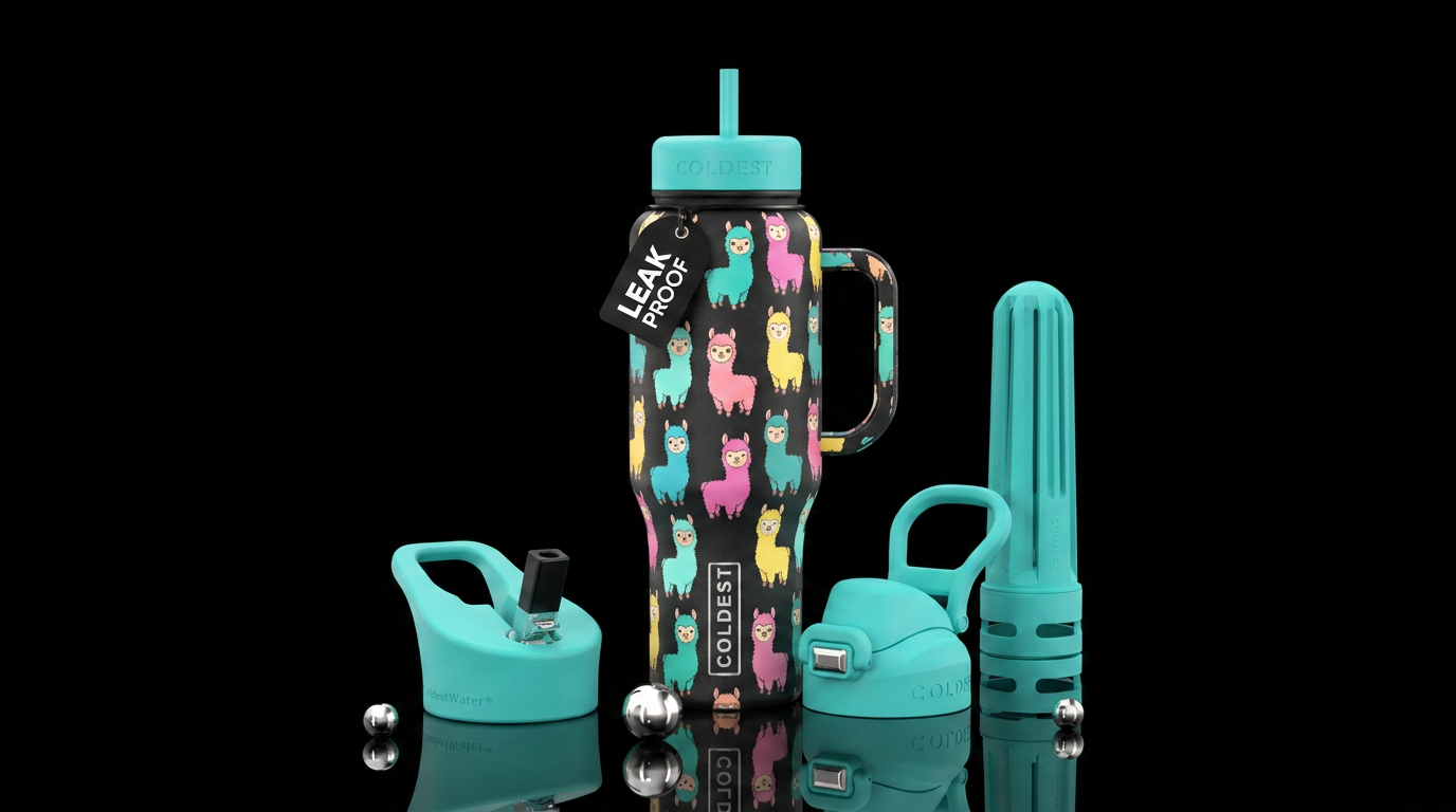 Baby llama water bottle design