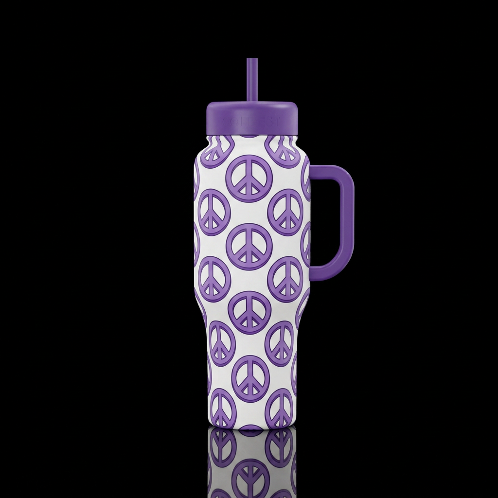 peace out water bottle design