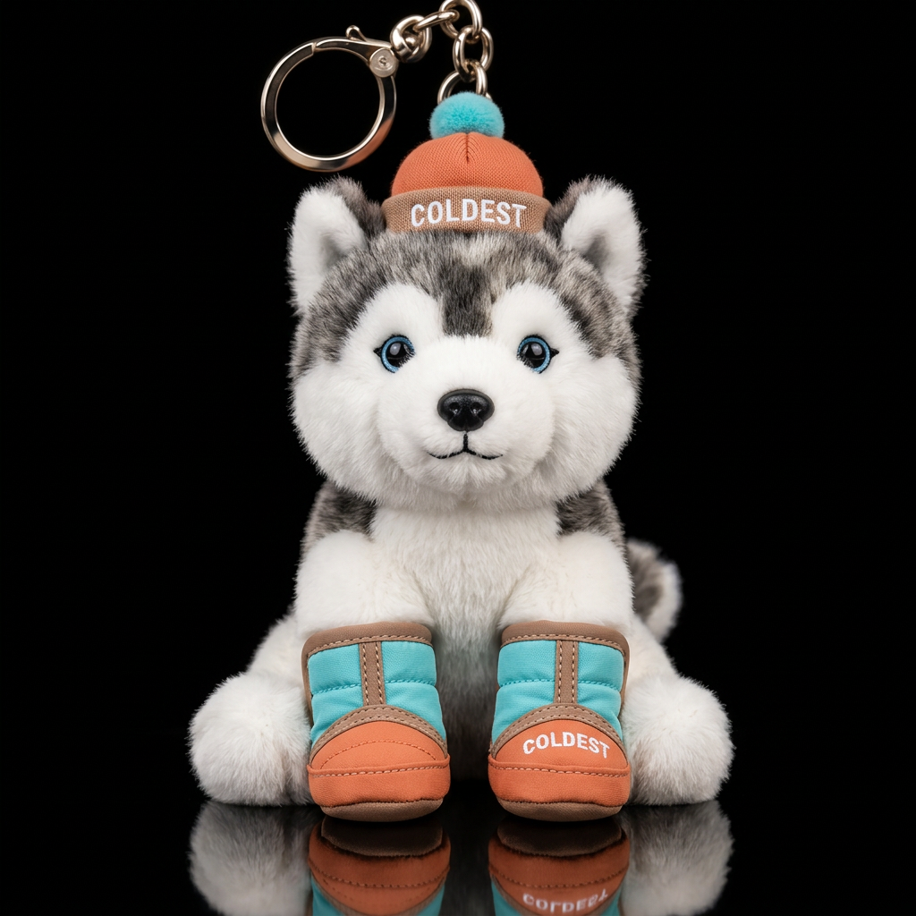 Mushy the Husky water bottle design