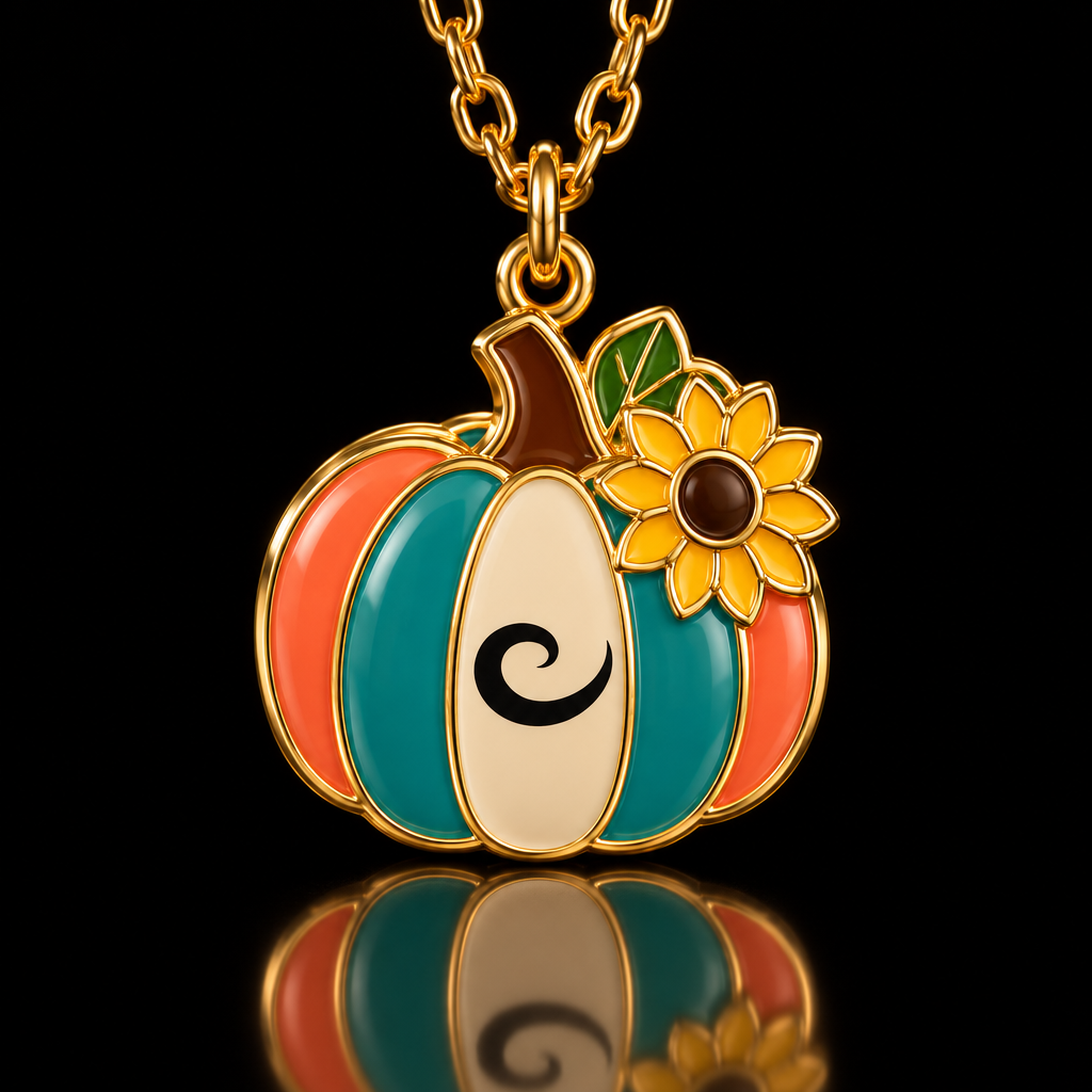 Patchwork pumpkin water bottle design