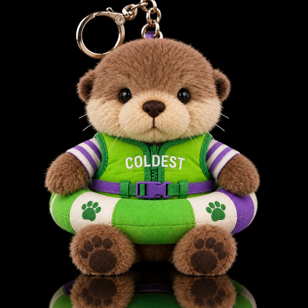 Oliver the otter water bottle design
