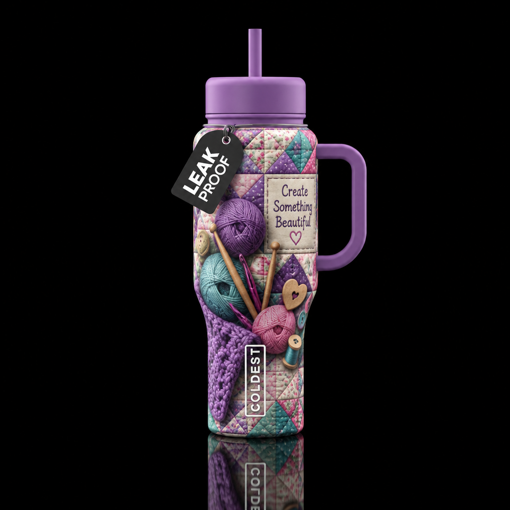 Quilting and crafting, crocheting, knitting beauti... water bottle design