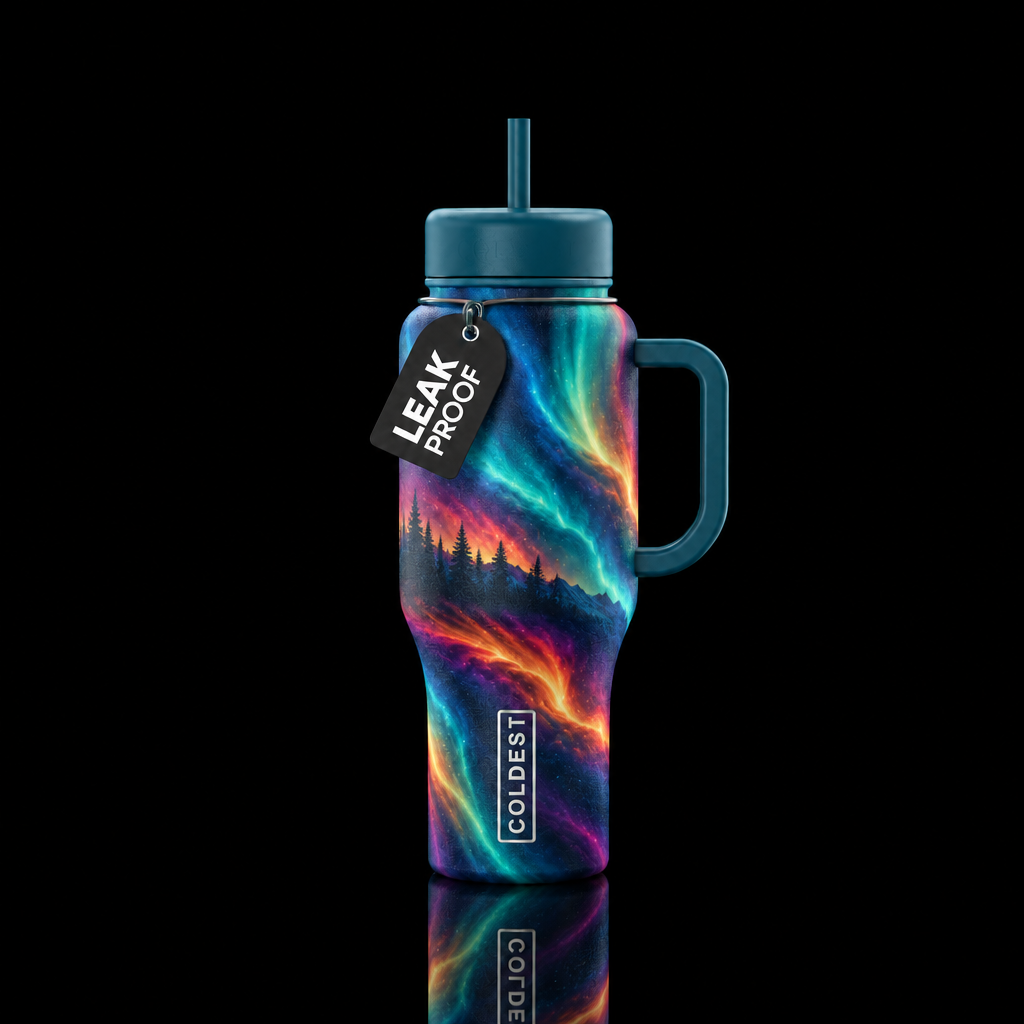 Arctic Aurora water bottle design
