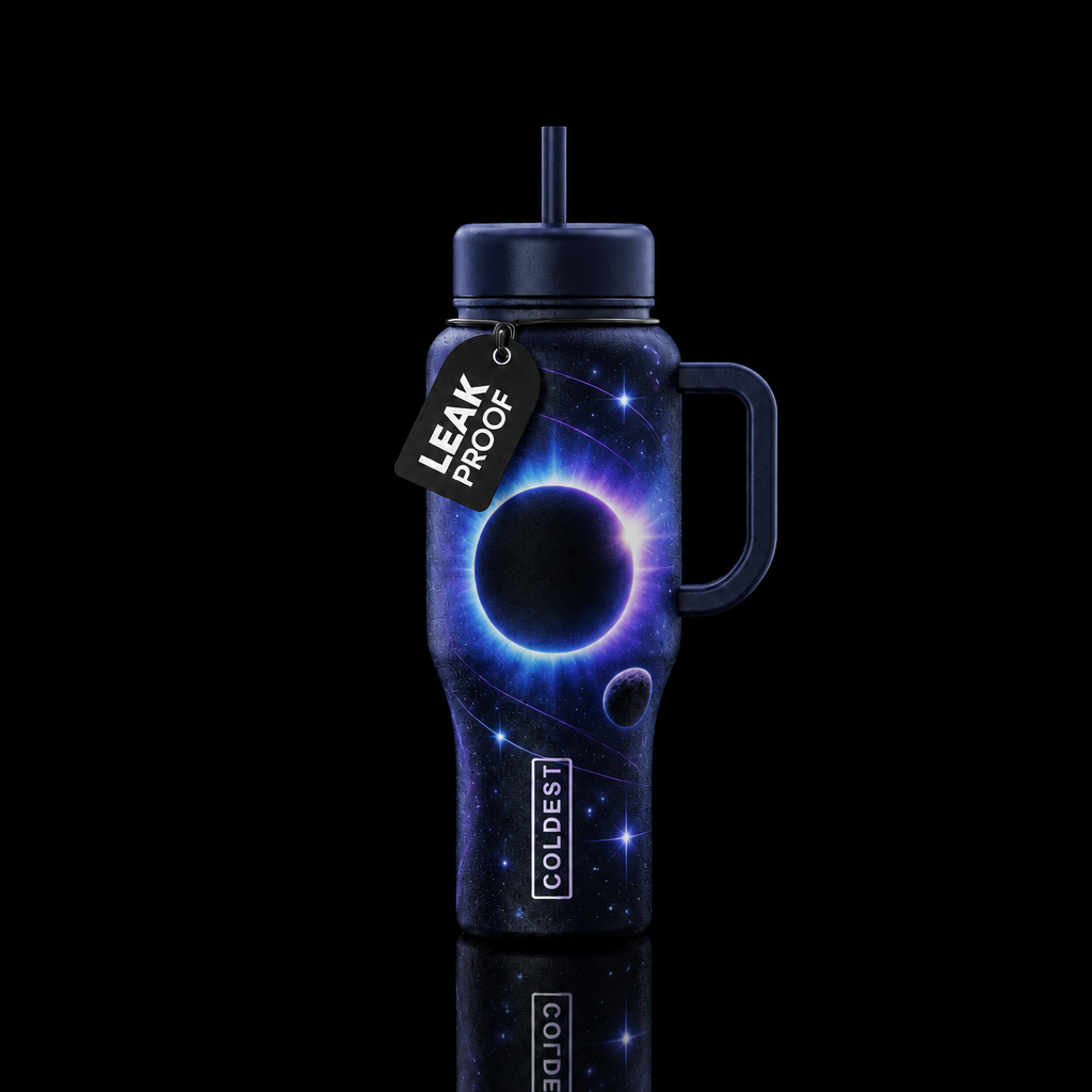 Midnight eclipse water bottle design