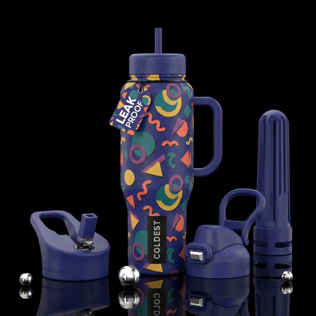 Retro Shapes water bottle design