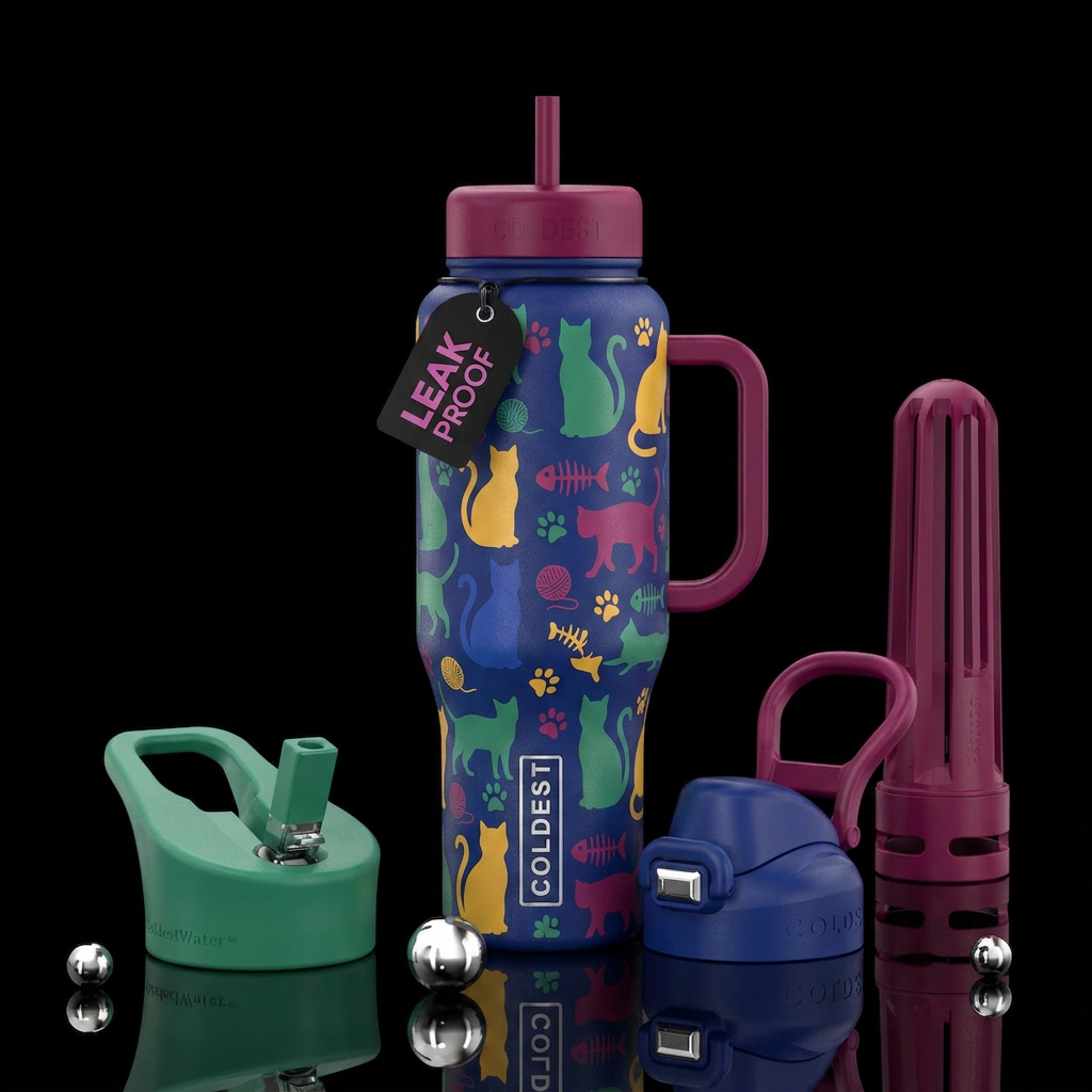 Simple Cat Lover water bottle design