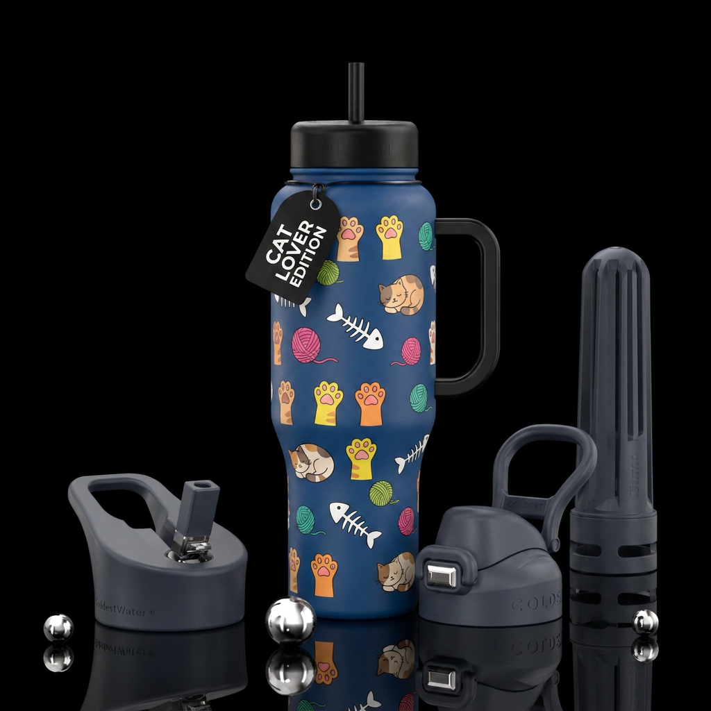 Cats water bottle design
