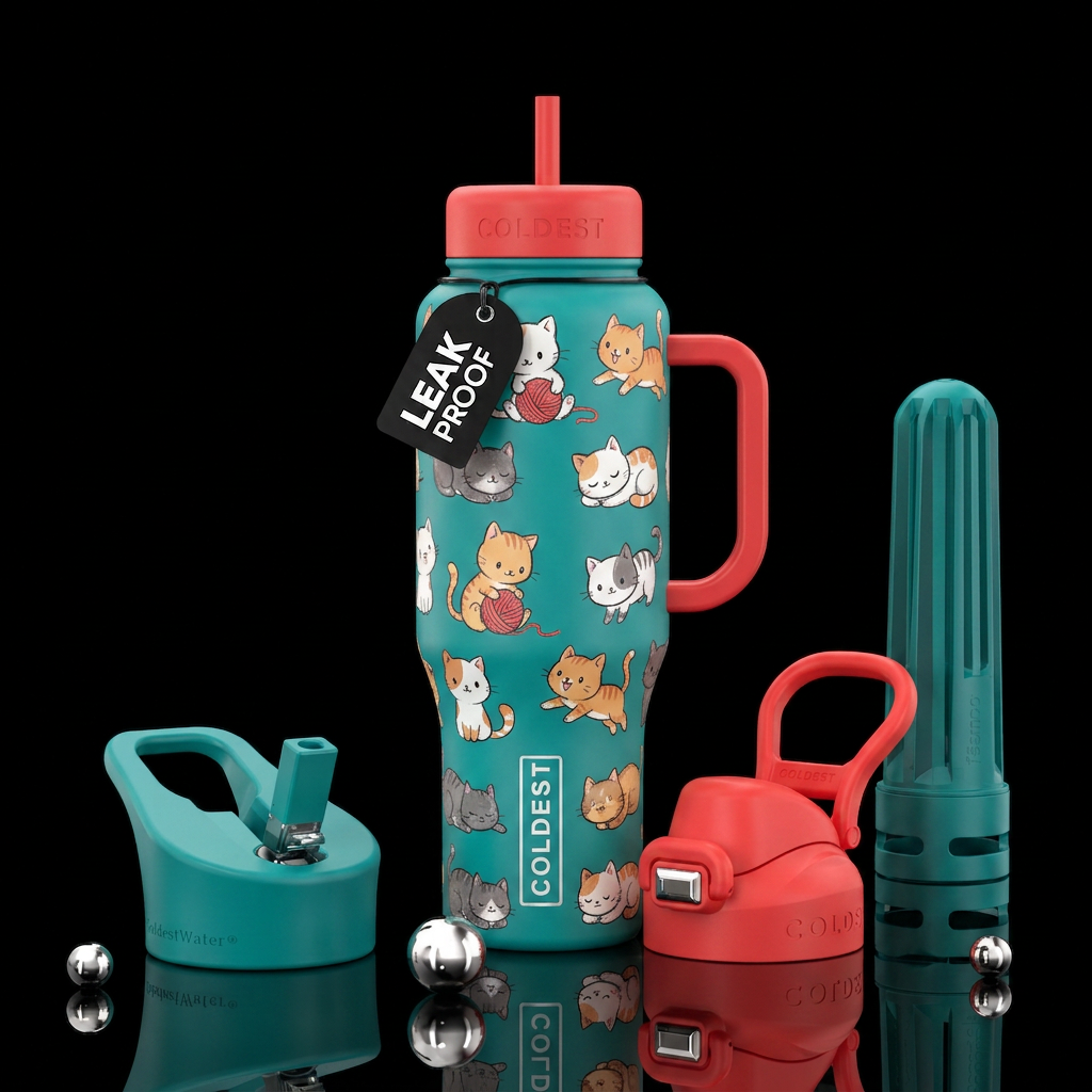 Chibi Cats water bottle design