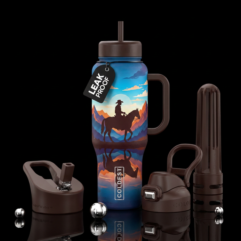 Cowboy Clouds water bottle design