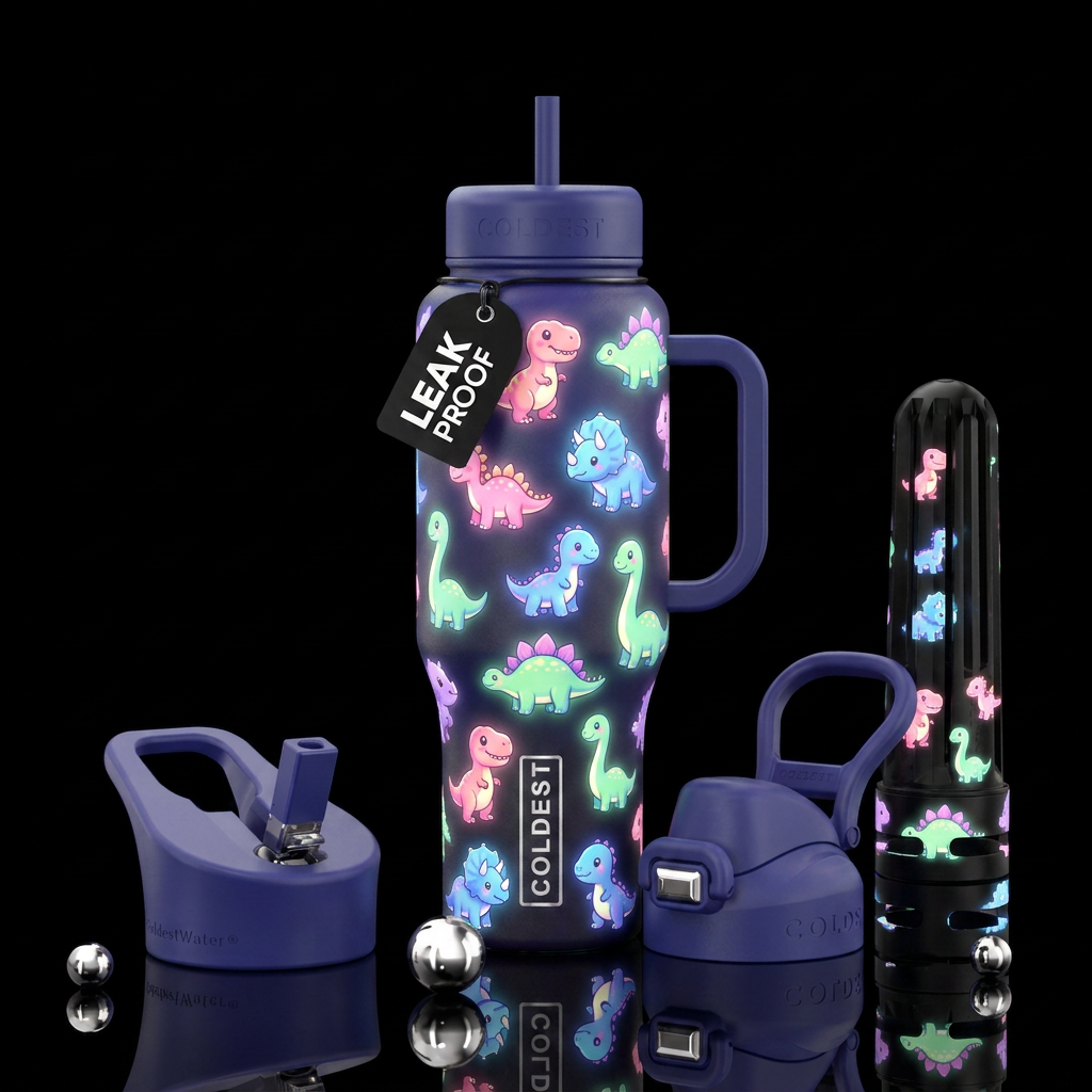 Glowie Baby Dinosaurs water bottle design