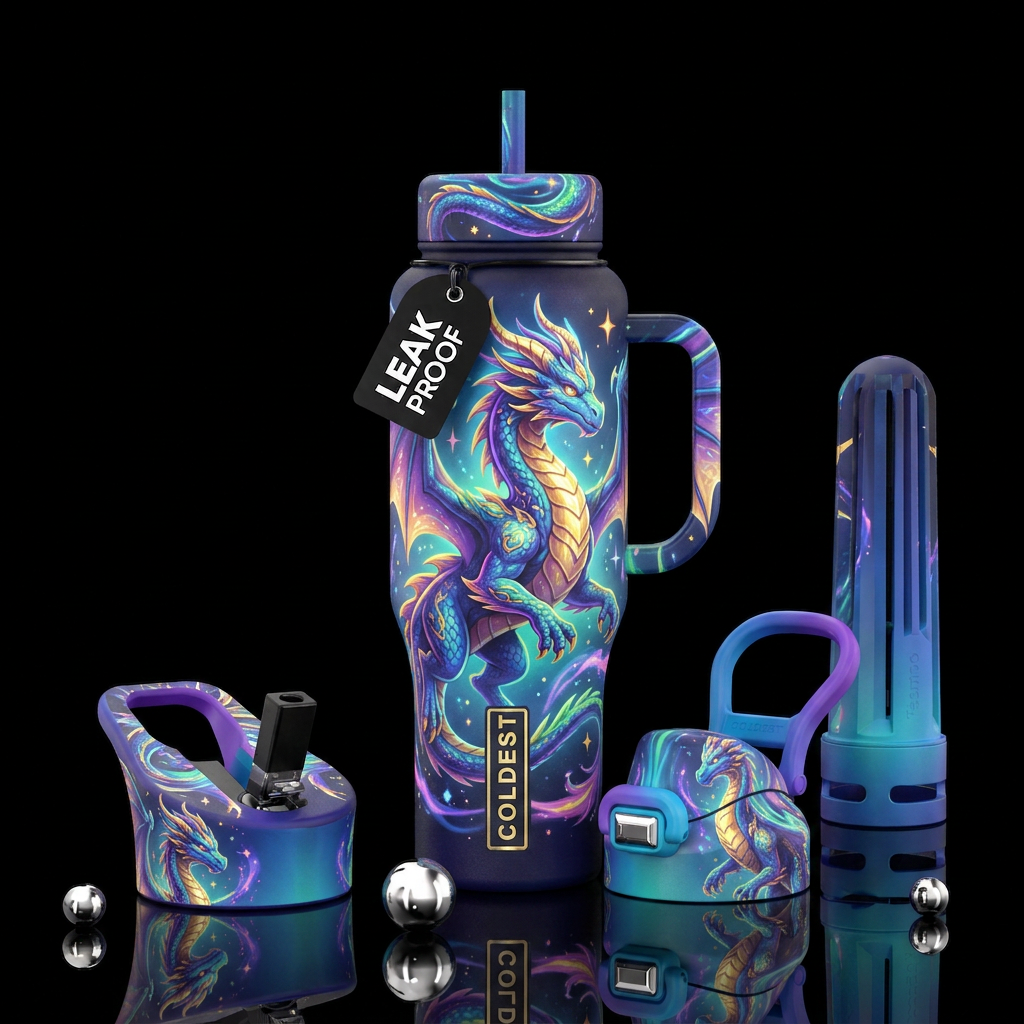 Magic dragon water bottle design