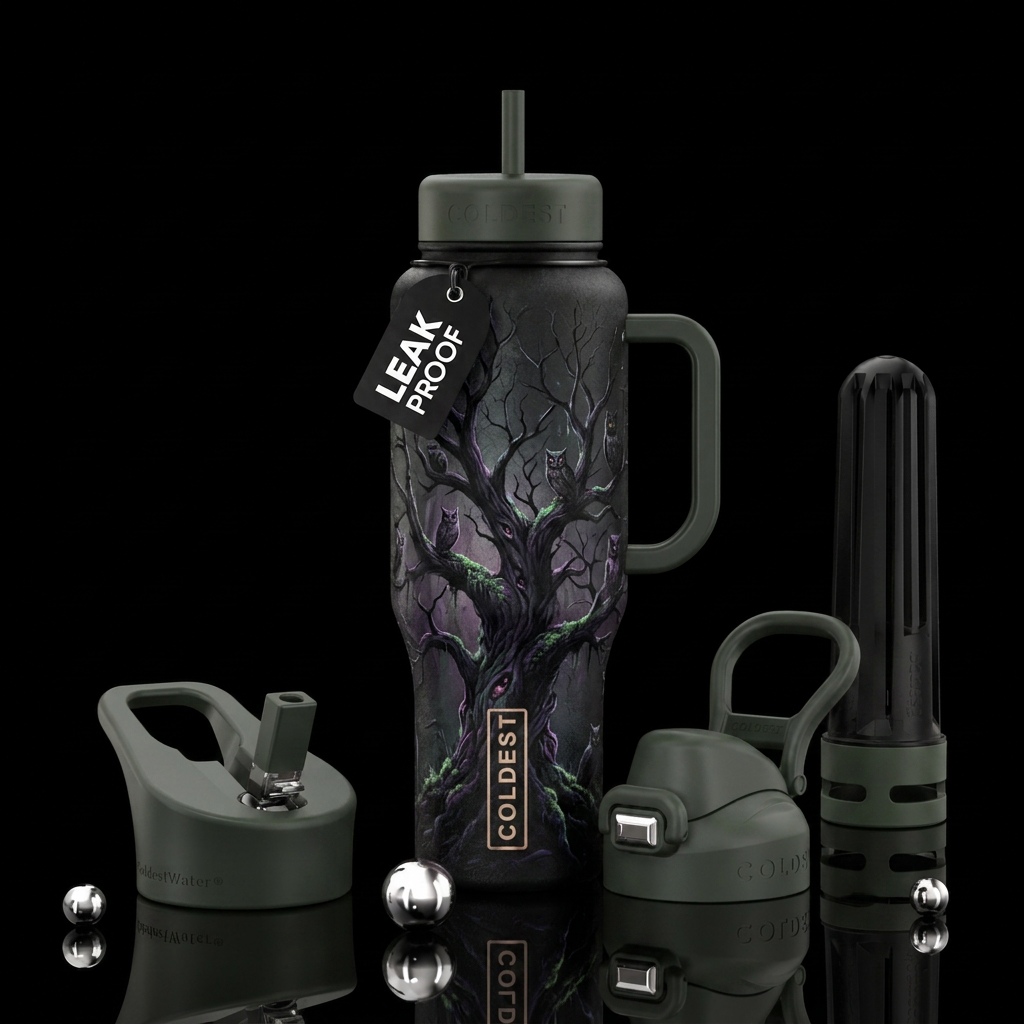 Night owls water bottle design