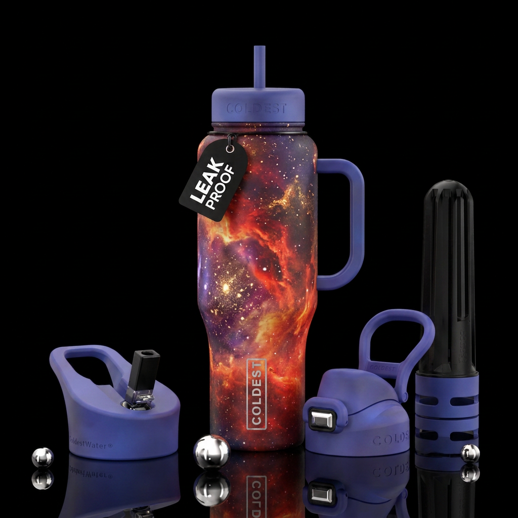 firey galactica water bottle design