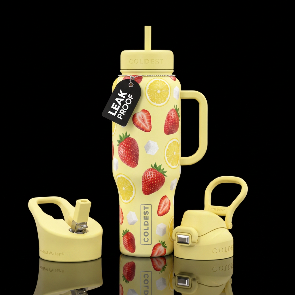 strawberry lemonaid water bottle design