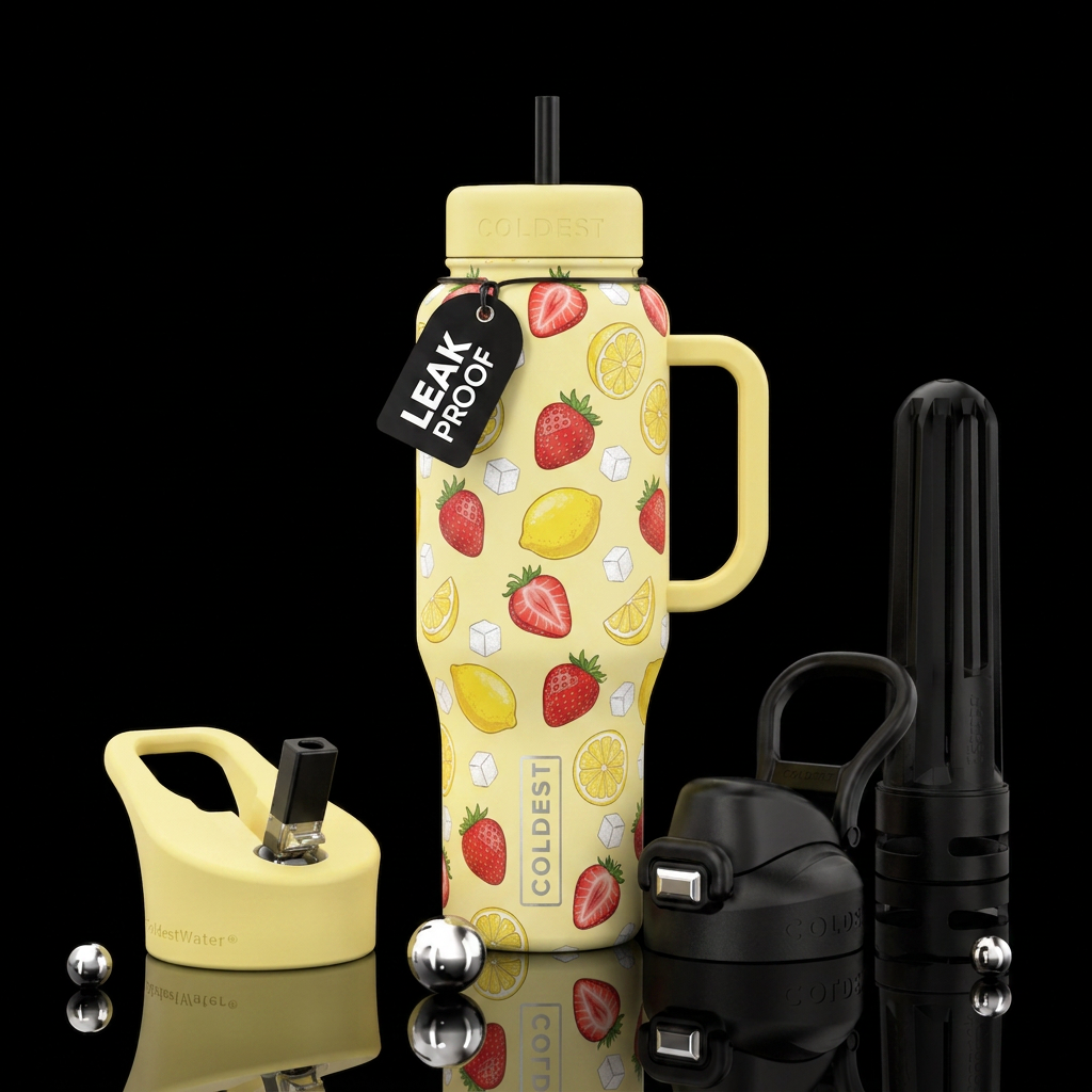 Lemonaid time water bottle design