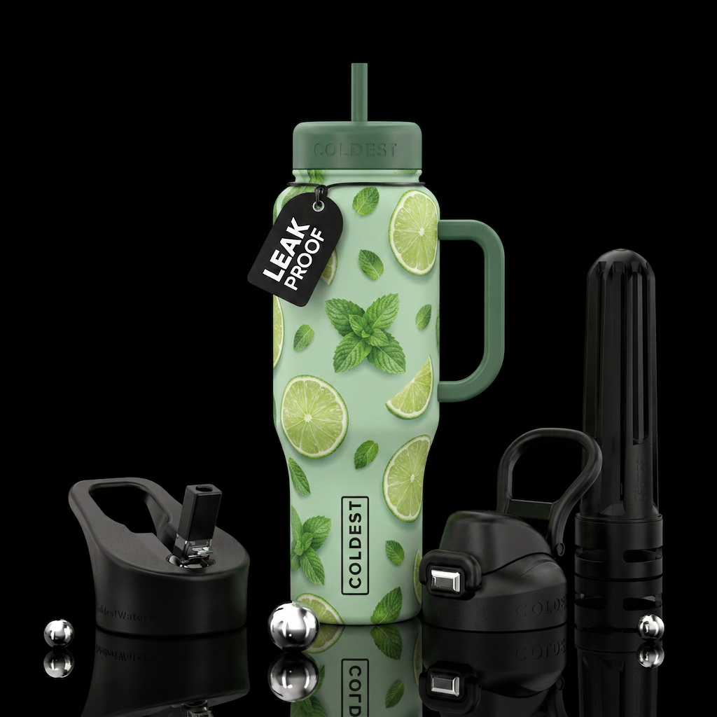 summer mojito water bottle design