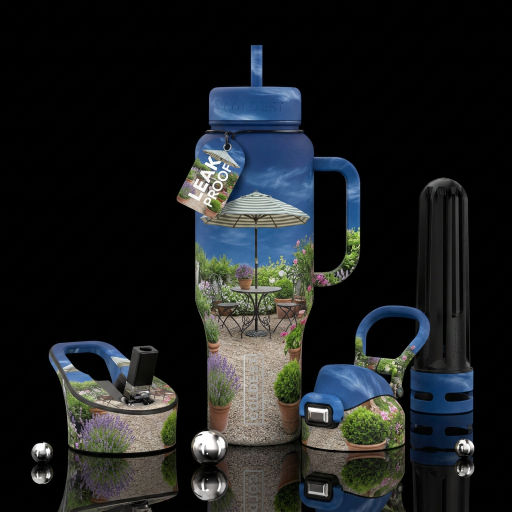 time to relax water bottle design
