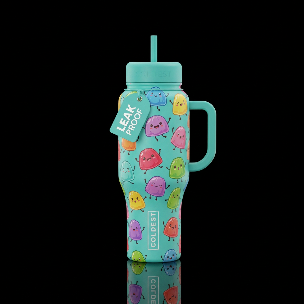 jumping jellies water bottle design