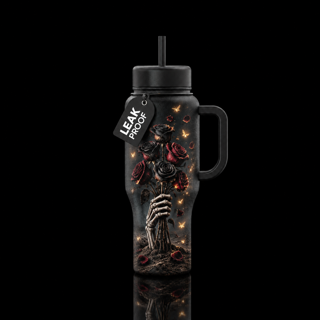 Bouquet of roses water bottle design