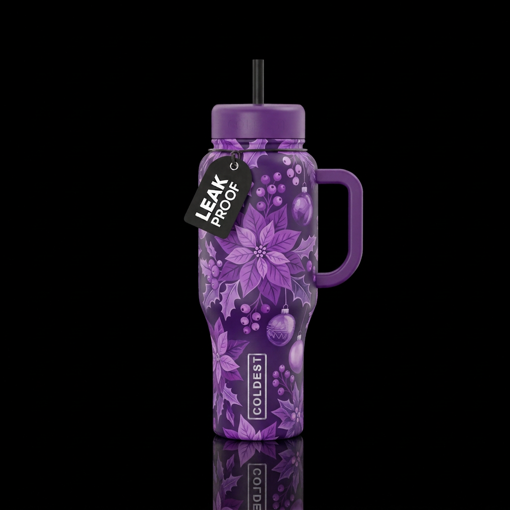 Dreaming Of A Purple Christmas 💜🌲 water bottle design