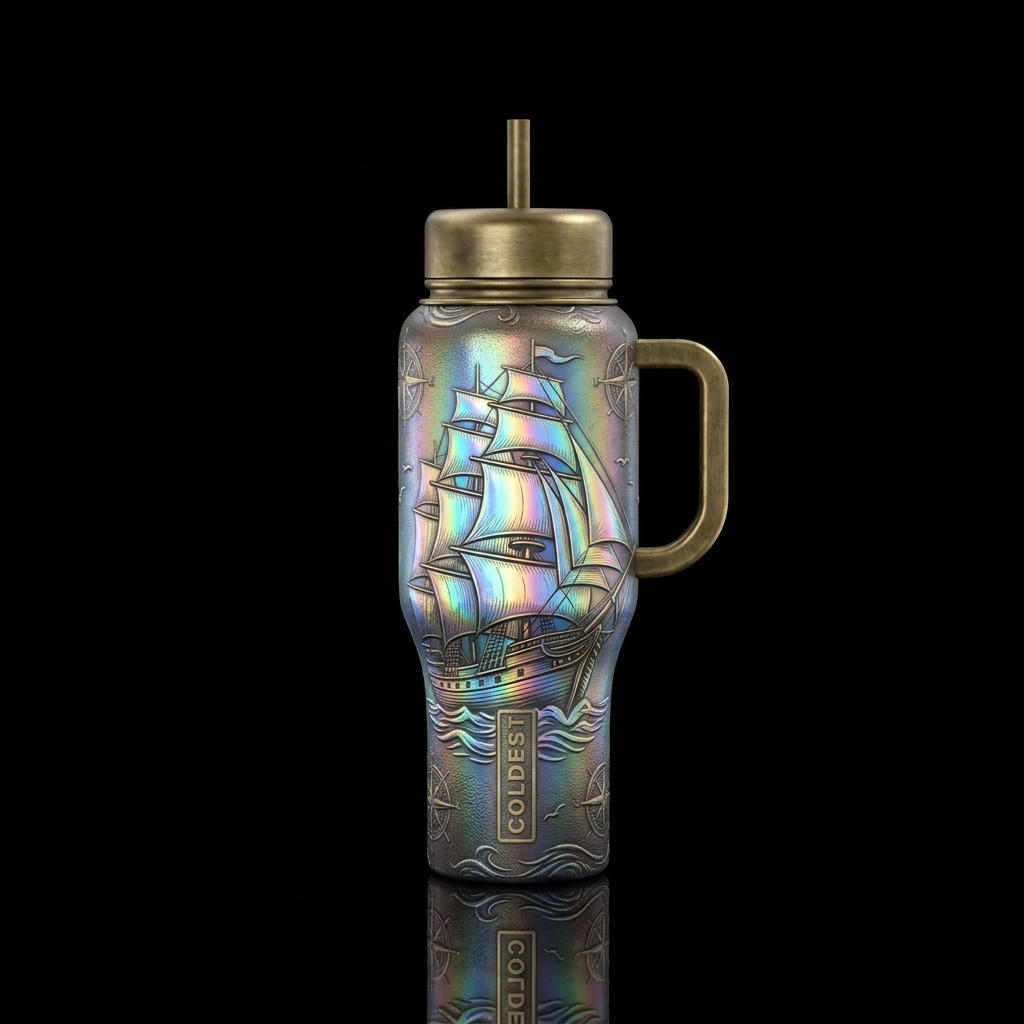 Sailing Away water bottle design