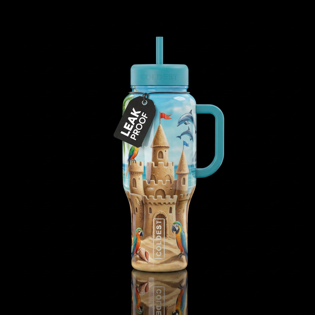 Castles of Sand water bottle design