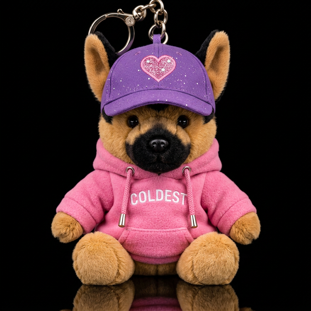German Shepherd, ears, coldest pink sweatshirt, pu... water bottle design