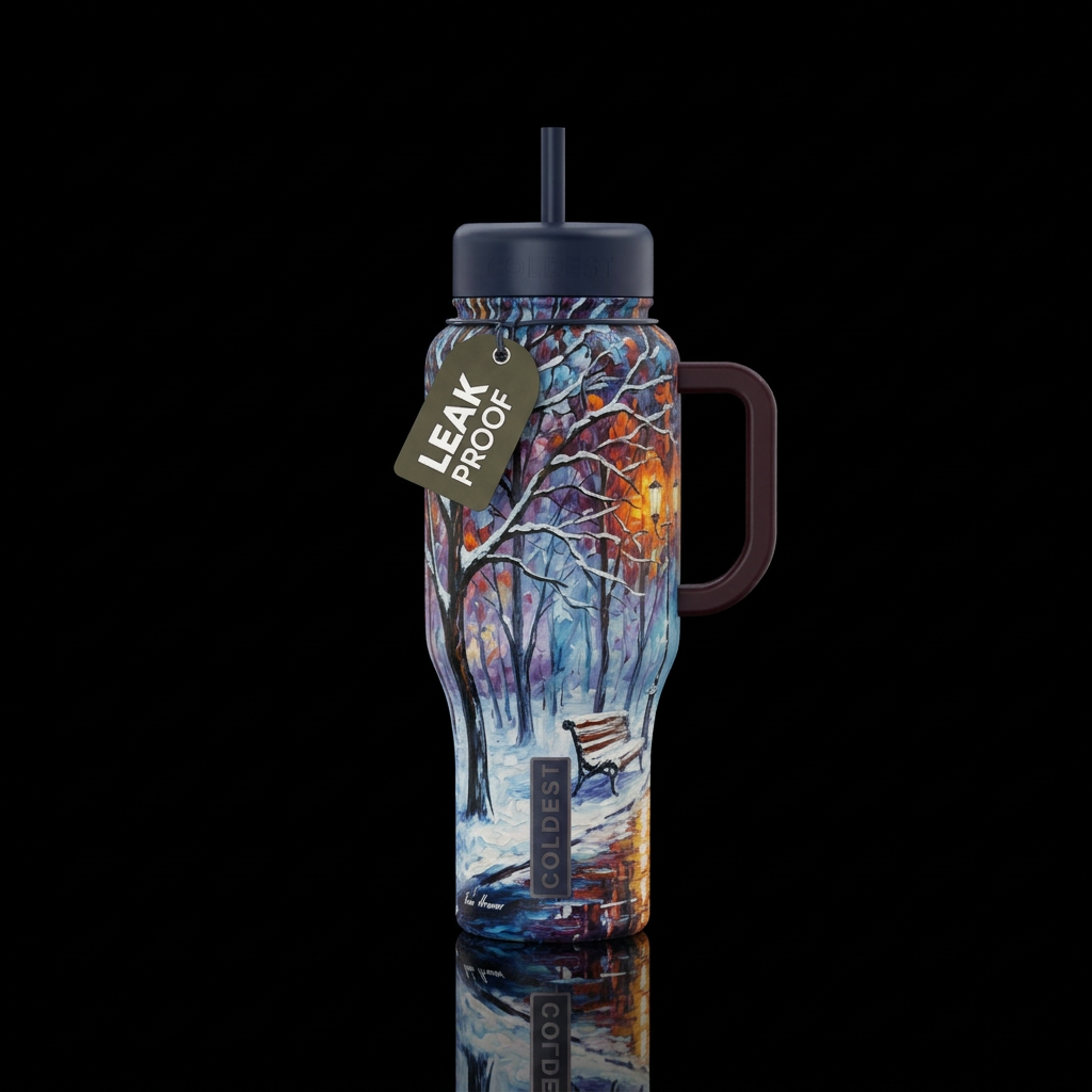Winter colors water bottle design