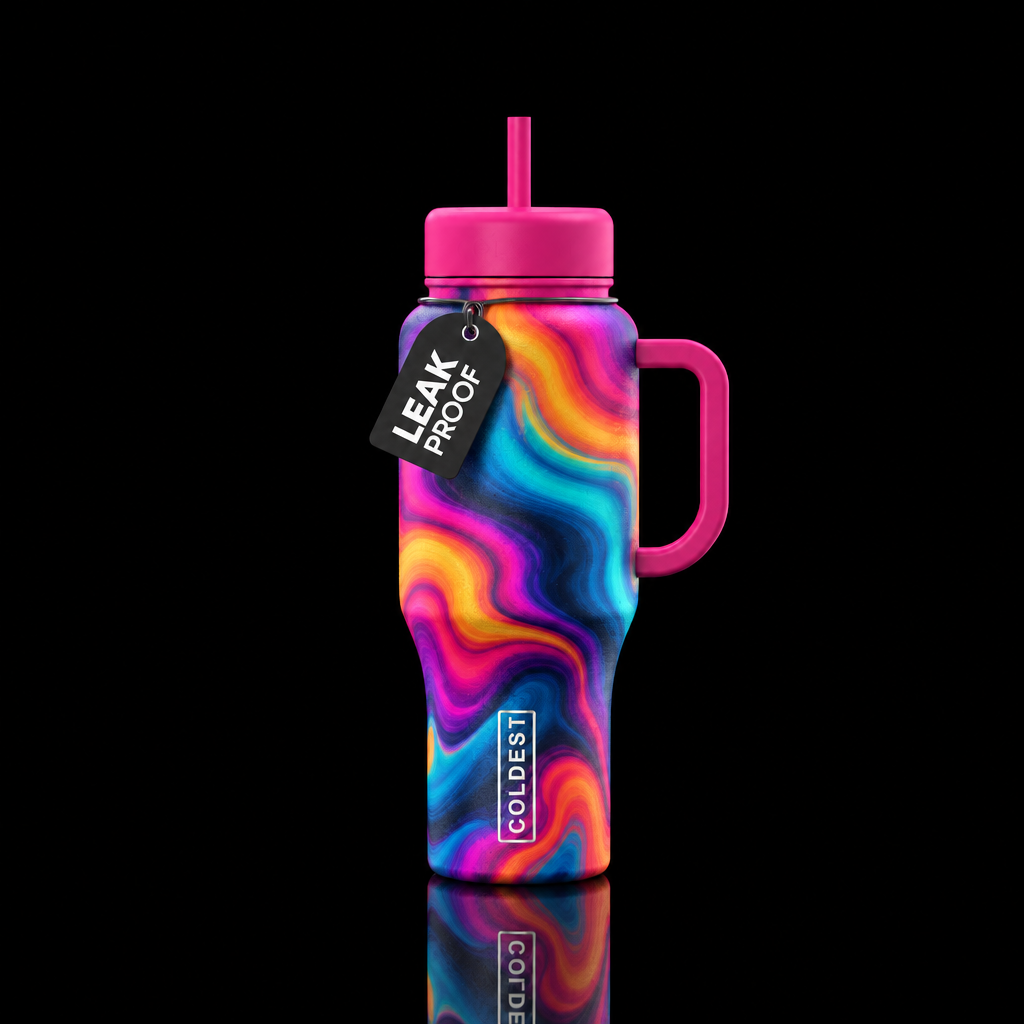 Abstract, colorful, vivid, pretty water bottle design