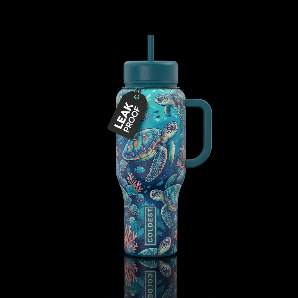 Sea turtles water bottle design