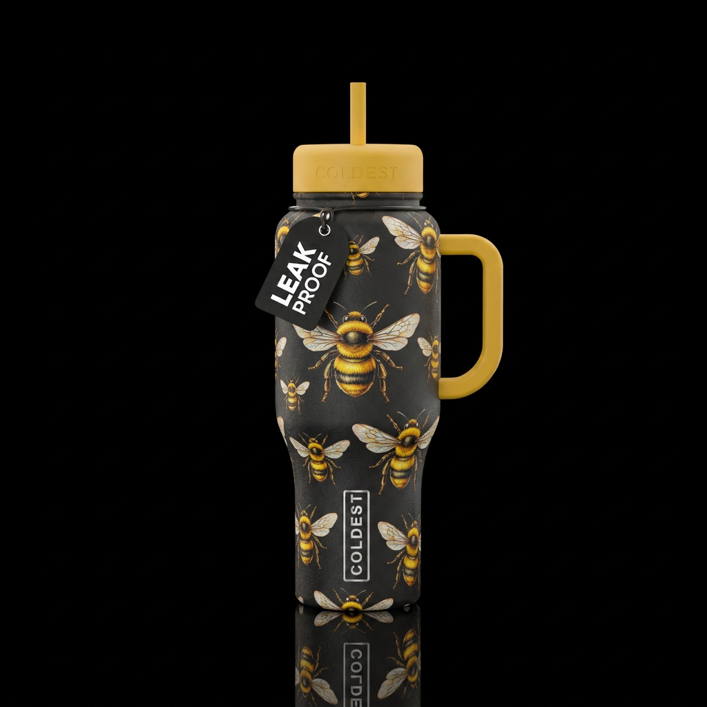 Bumble bees water bottle design