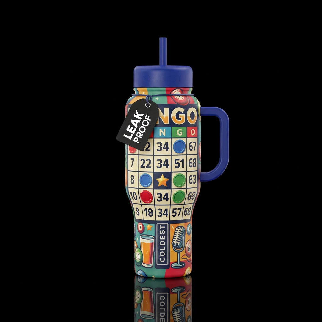 Bingo game water bottle design
