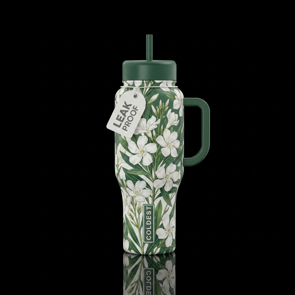 White oleanders water bottle design