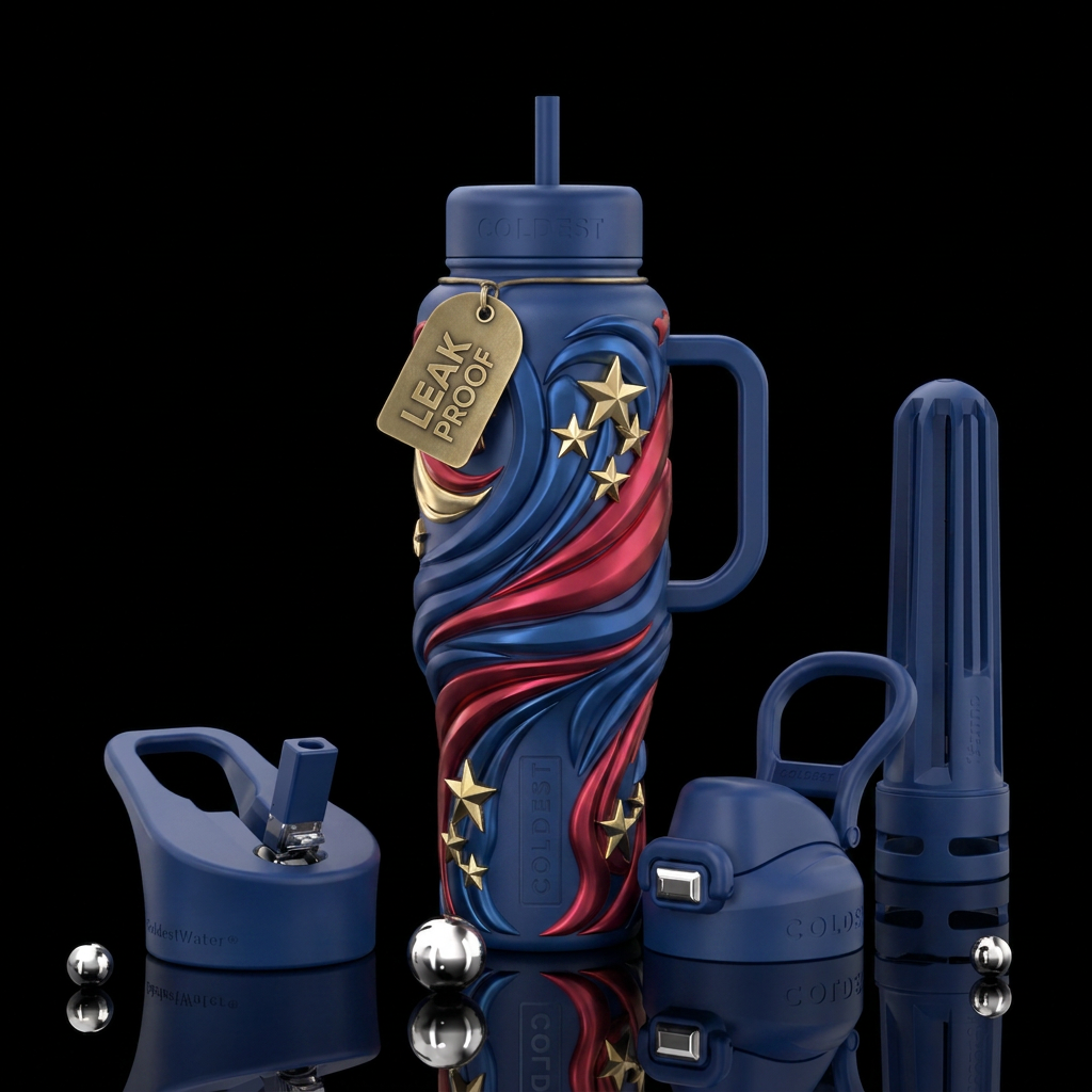 3d patriotic water bottle design