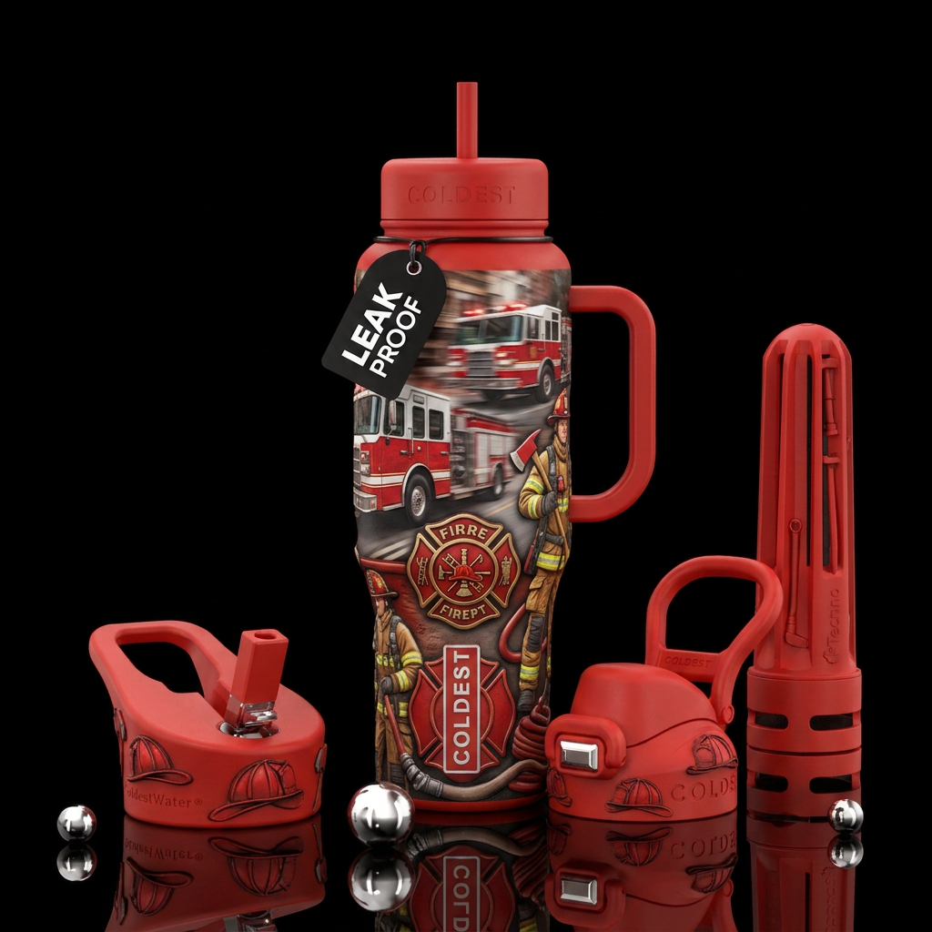 3d firefighter water bottle design