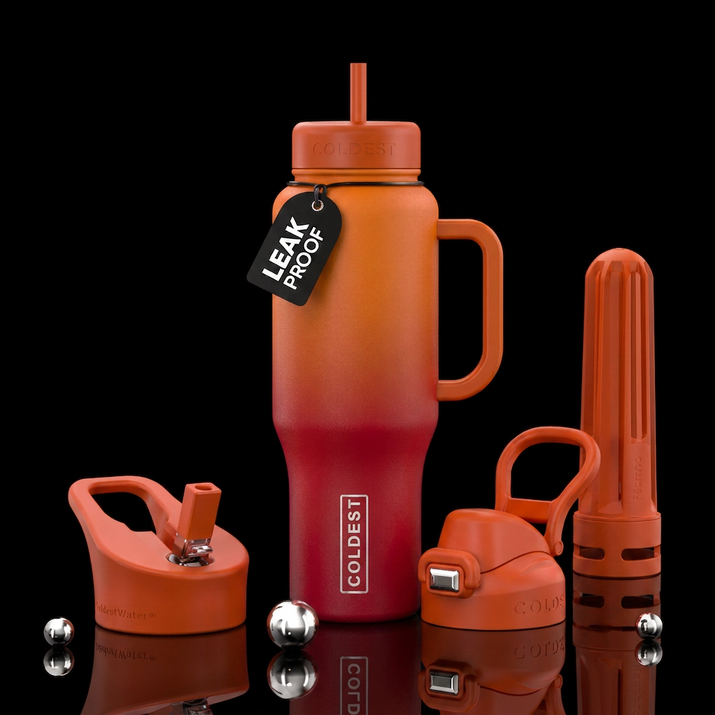 Dragons blood red fading to orange water bottle design