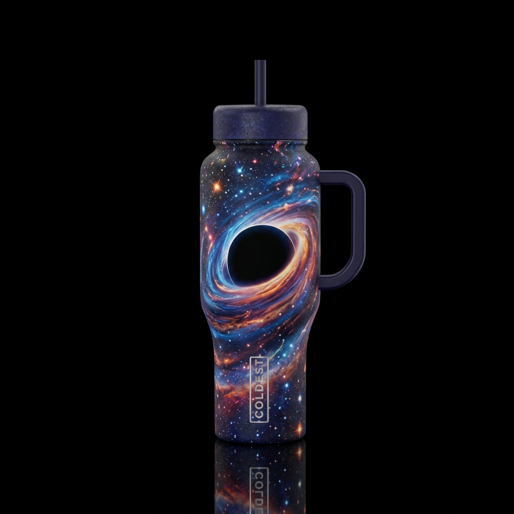 Stars around a massive black hole water bottle design