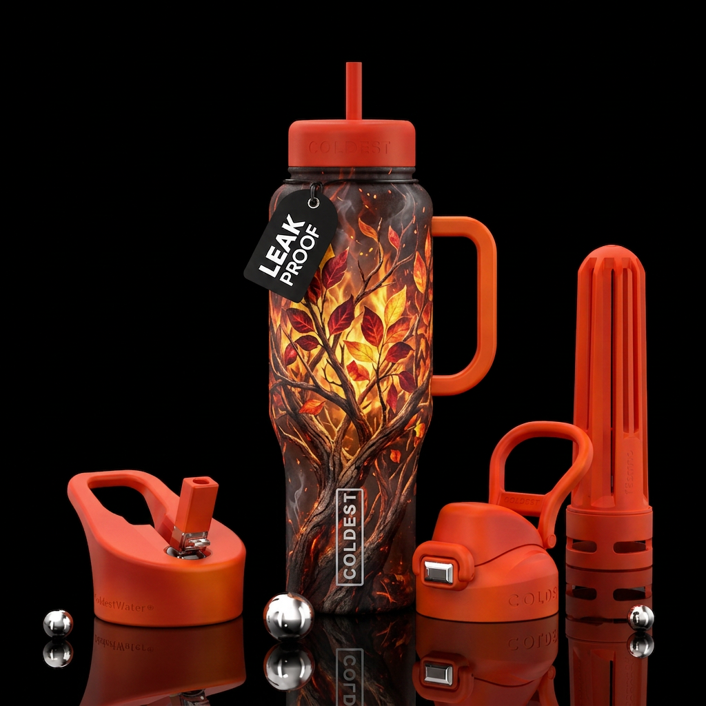 Burning bush water bottle design
