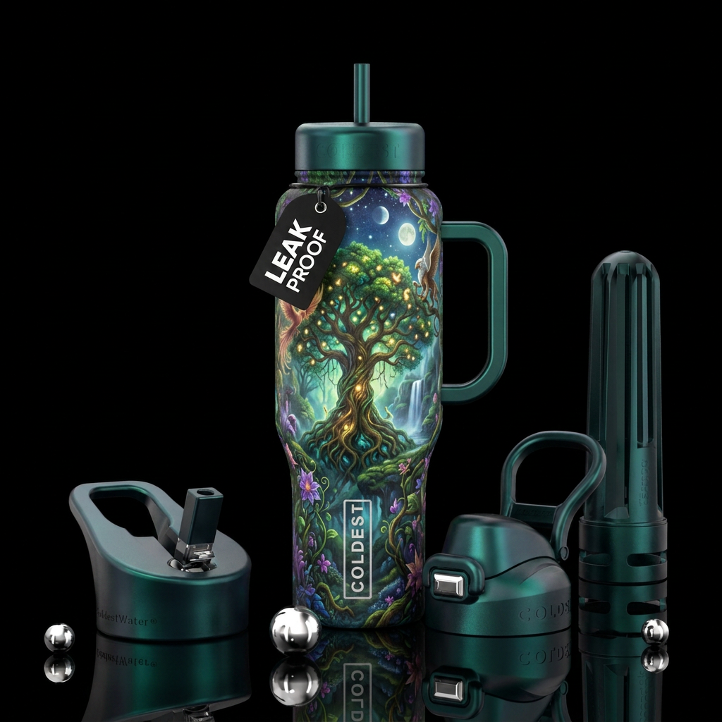 Eden, powerful, trees, magic, mythical water bottle design