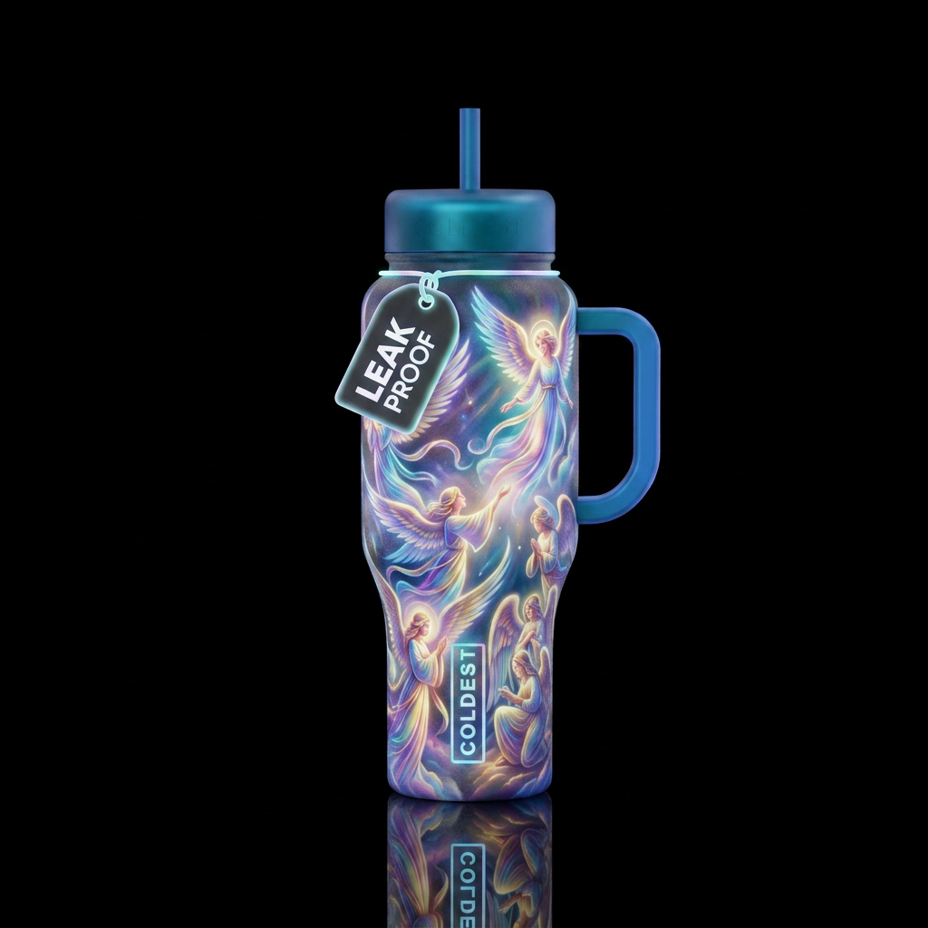glowie angels water bottle design