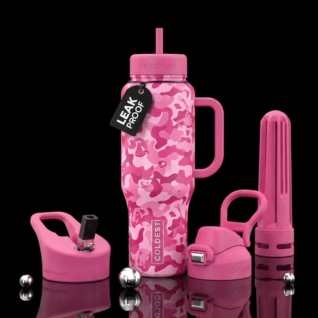 Whimsical magical where did you go now camouflage ... water bottle design