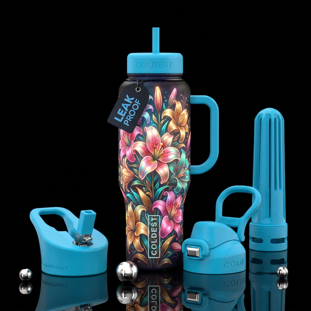 Whimsical magical bouquet of Lilly flowers 💐 that... water bottle design