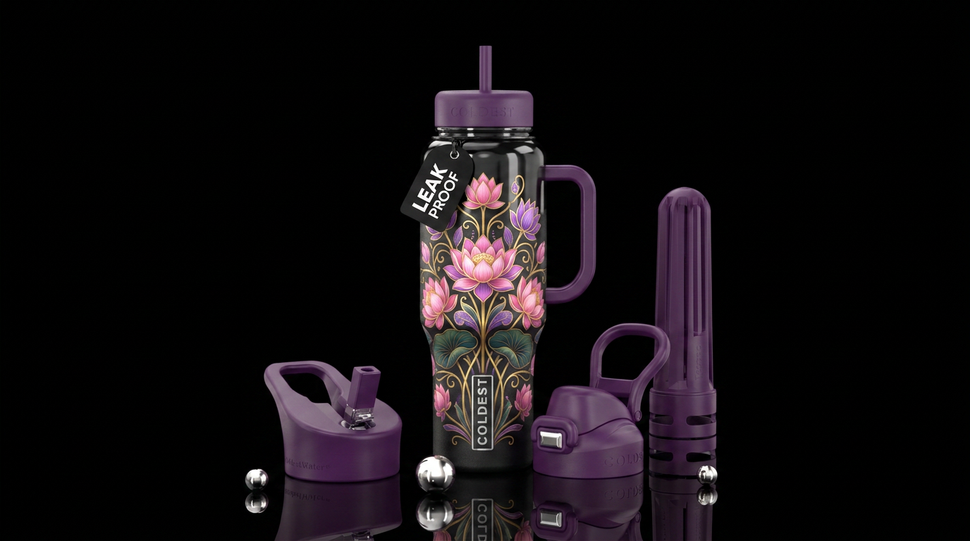 Create the most beautiful floral design with a lot... water bottle design