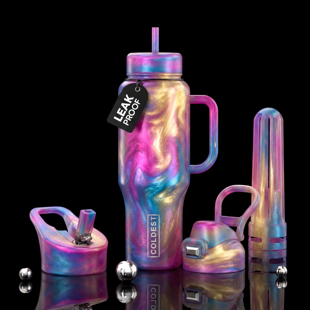 Whimsical magical 32oz glowie water bottle design