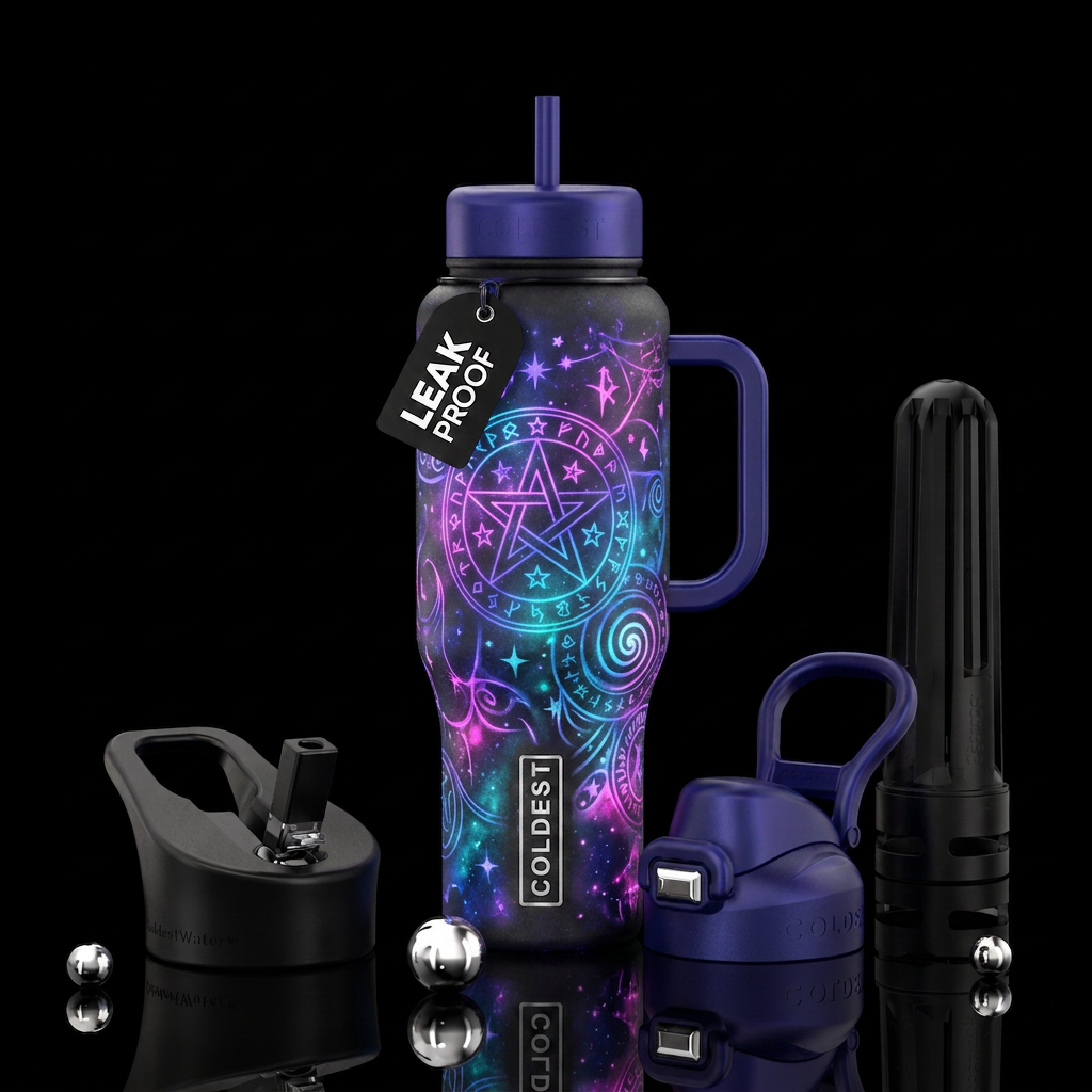 Whimsical magical 🧙 glowie water bottle design