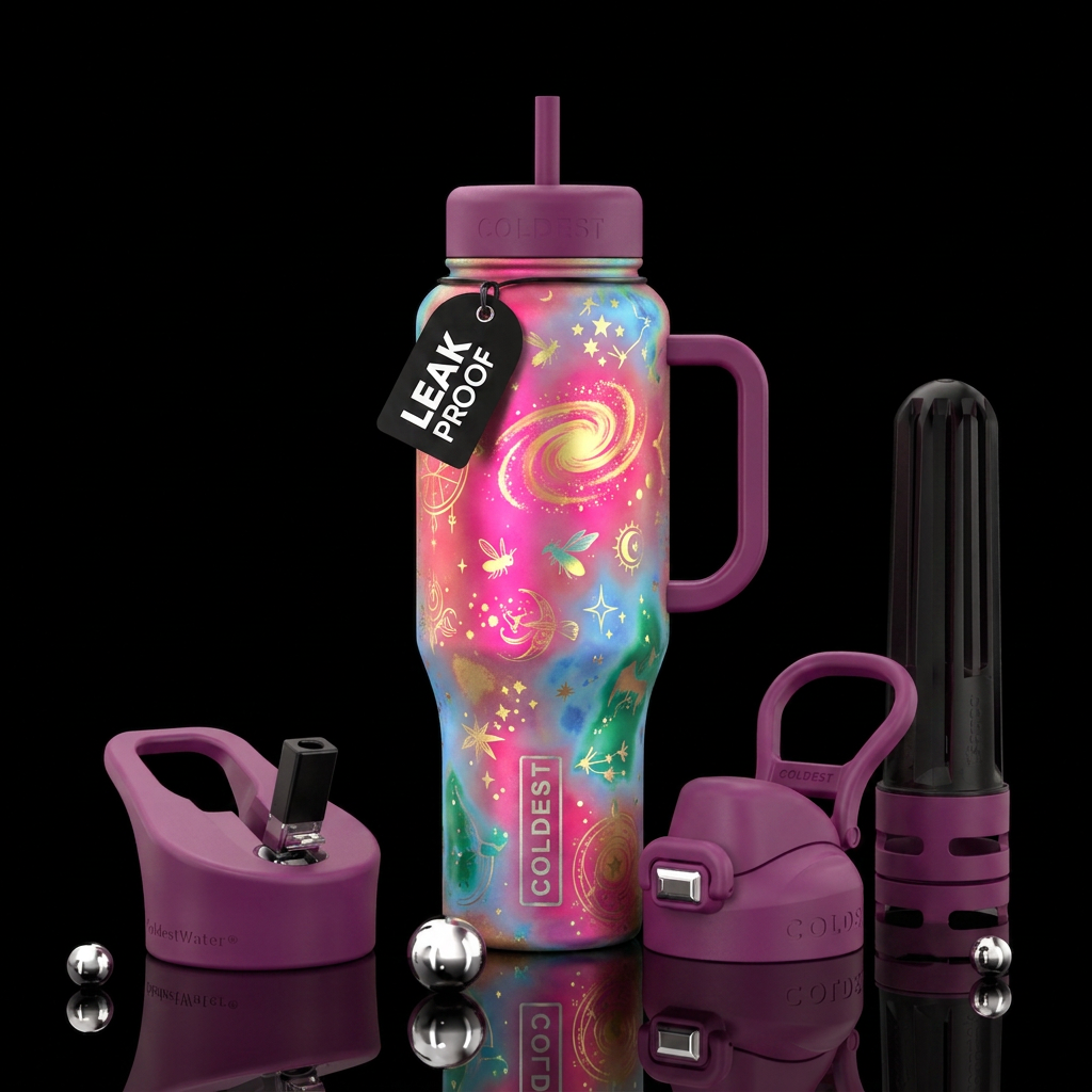 Whimsical magical heat water bottle design